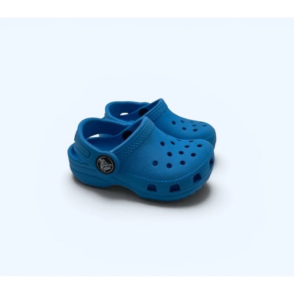 Crocs Classic Clogs Kids C4 Blue Slip-On Closed Toe Comfort Breathable Casual